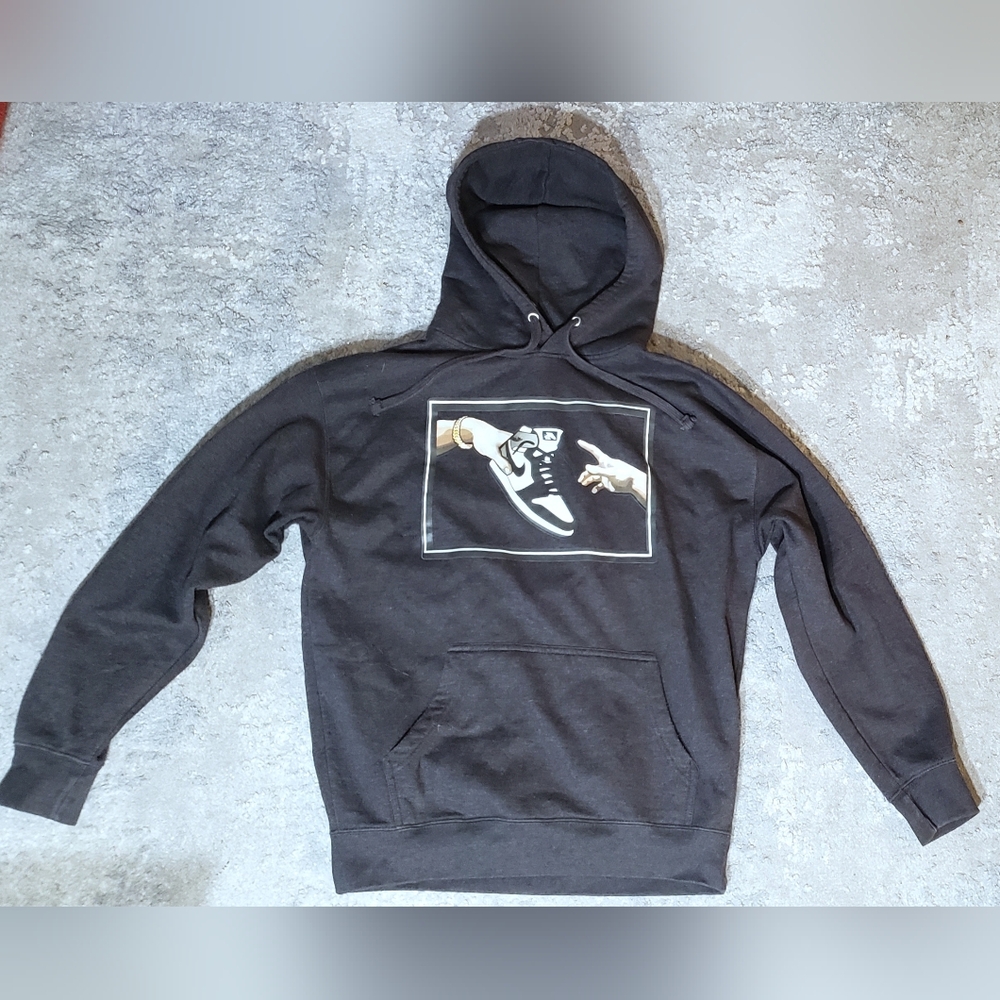 Black Graphic Pullover Hoodie - Men